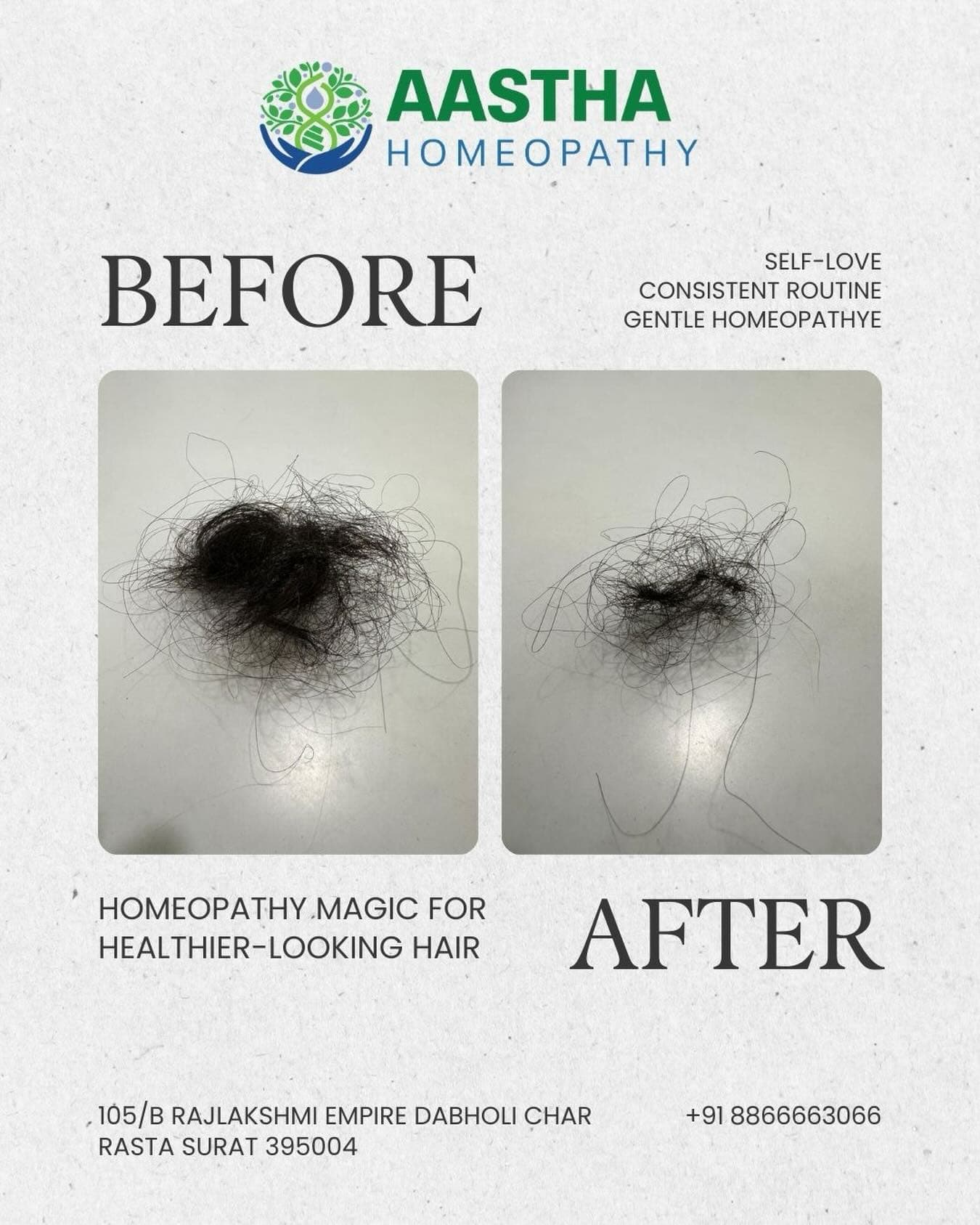 Patient result flyer: Before and After comparison